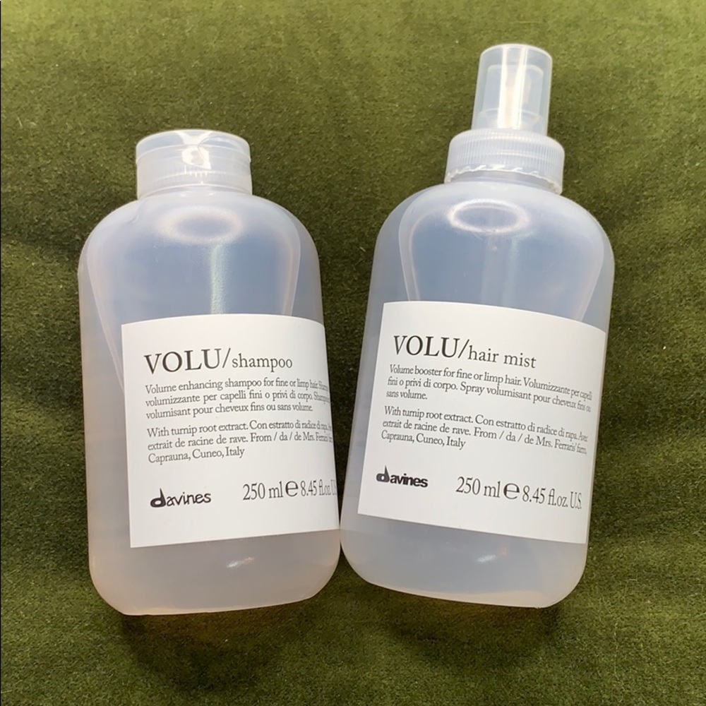 Davines Volu shampoo and volu hair mist